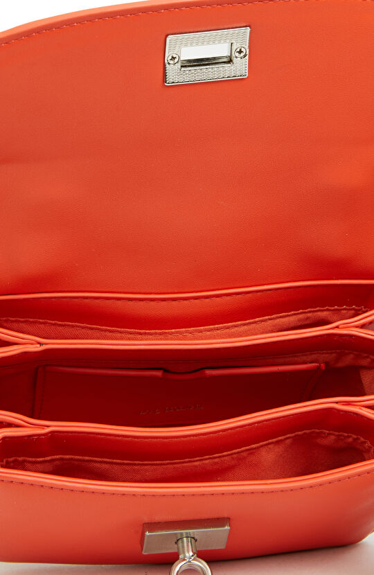 Nar Çiçeği Çapraz Askılı Mini Kadın Deri Çanta