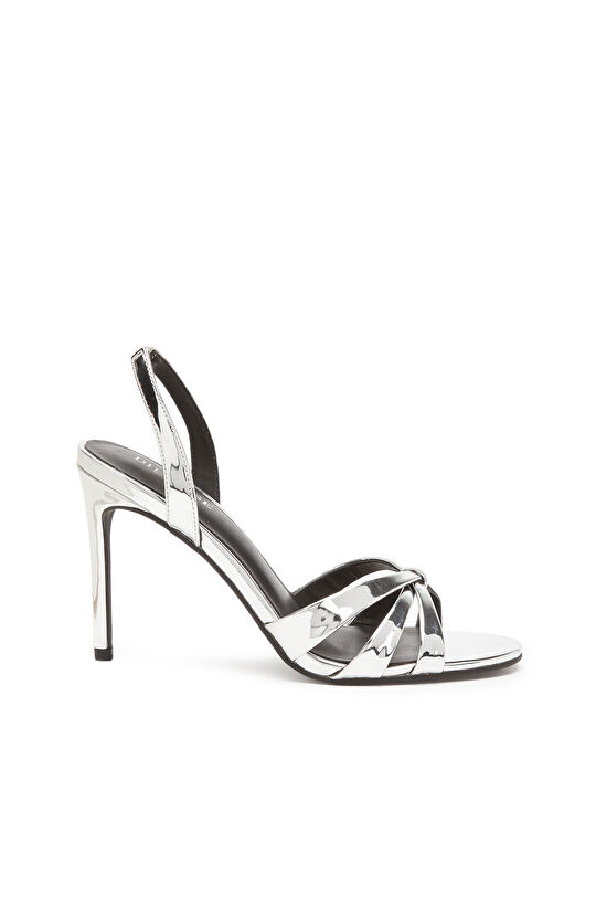 Silver Platform Shiny Women's Leather Sandals