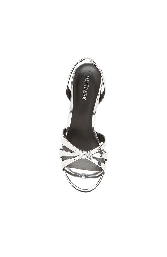 Silver Platform Shiny Women's Leather Sandals