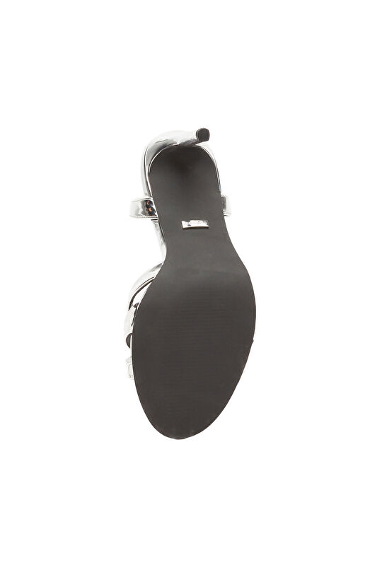Silver Platform Shiny Women's Leather Sandals