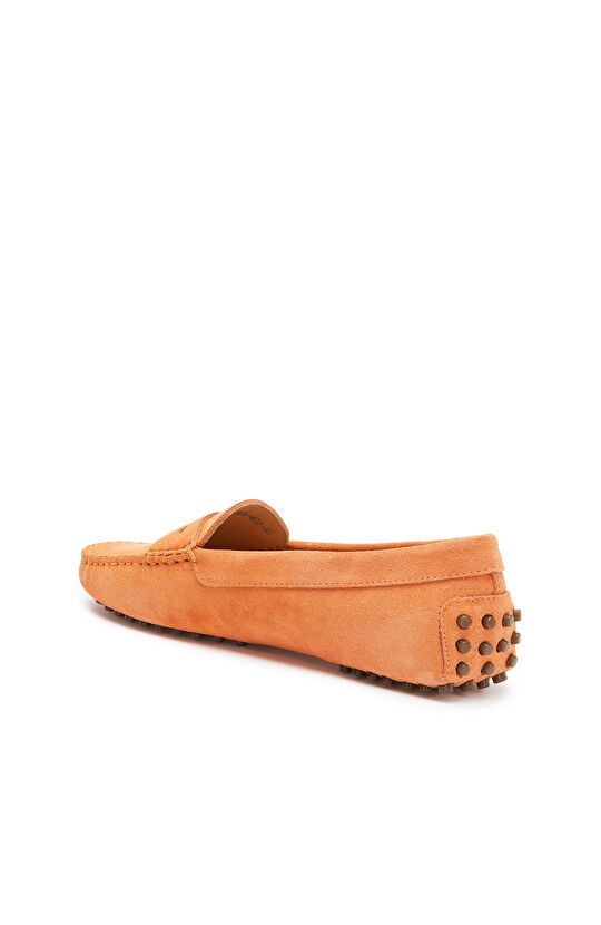 Turuncu Kadın Günlük Rahat Süet Loafer