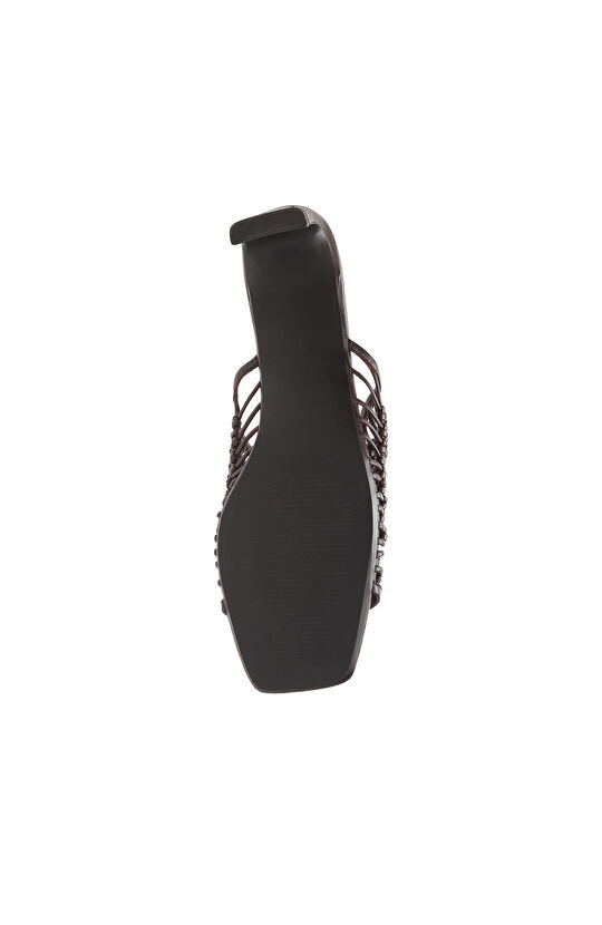 Bordo Örgülü Kadın Deri Terlik