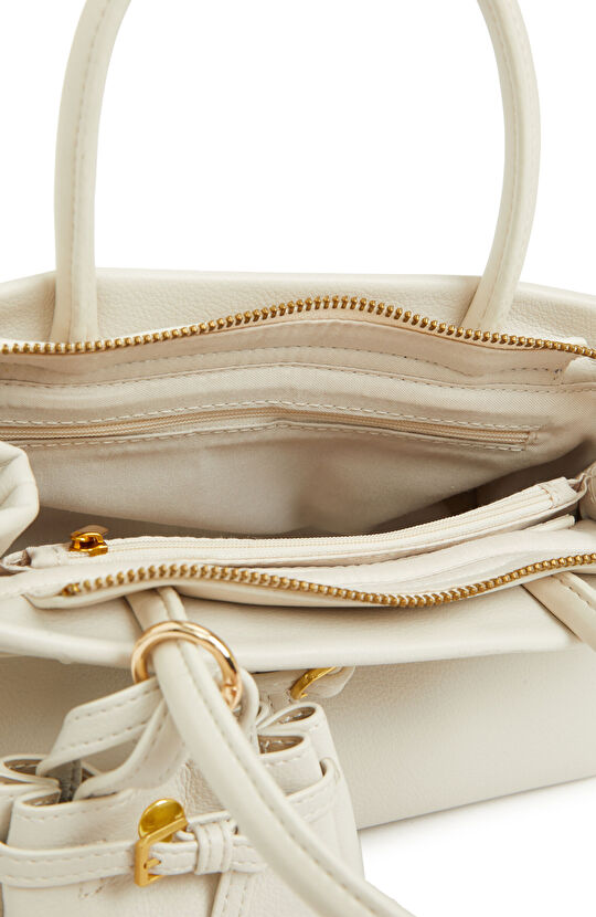 Bej Kadın Deri Bucket Çanta