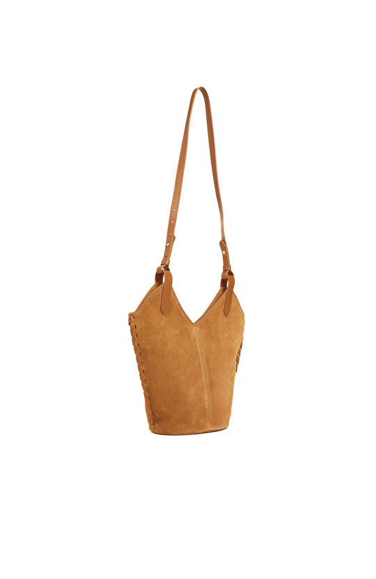 Taba Saraç Detaylı Kadın Süet Çanta