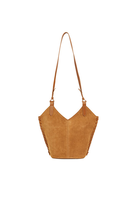 Taba Saraç Detaylı Kadın Süet Çanta