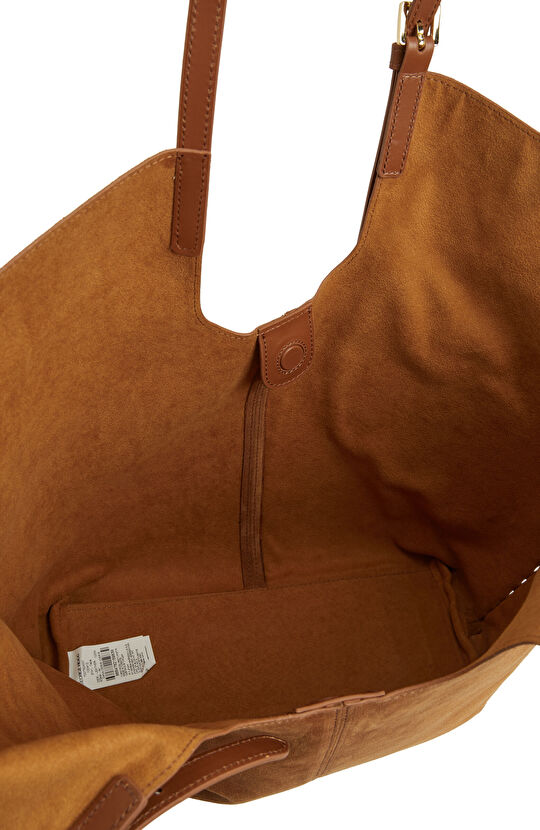 Taba Saraç Detaylı Kadın Süet Çanta