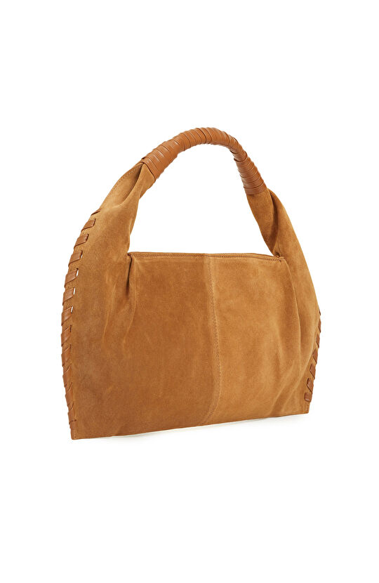 Taba Saraç Detaylı Kadın Süet Çanta