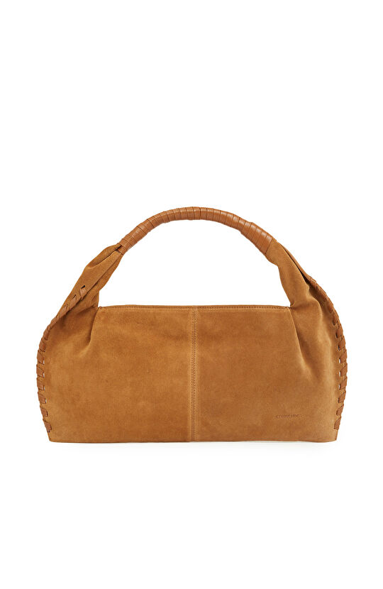 Taba Saraç Detaylı Kadın Süet Çanta