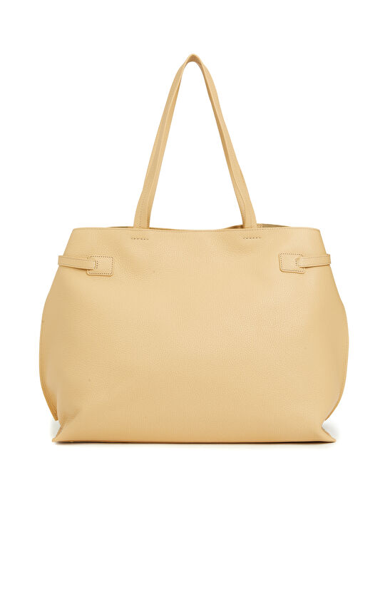 Sarı Kadın Deri Alışveriş Çantası