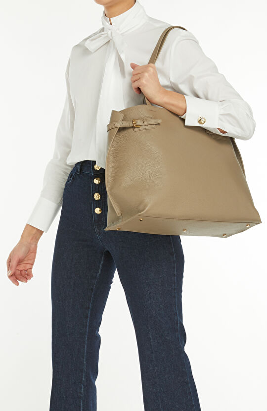 Vizon Kadın Deri Alışveriş Çantası