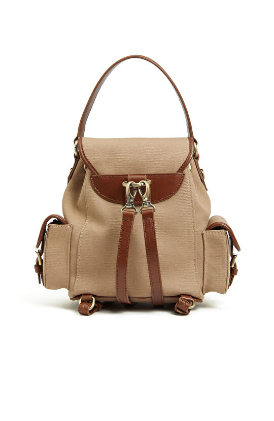 Naturel Cep Detaylı Kadın Kanvas Çanta