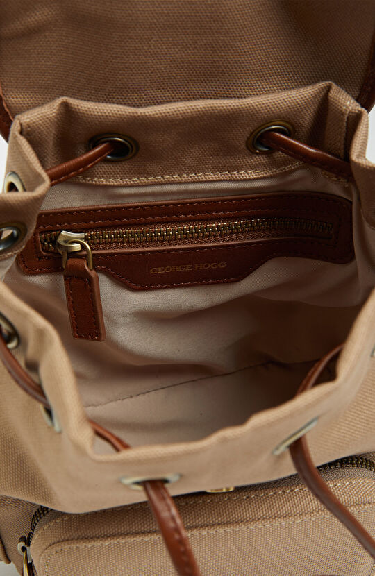 Naturel Cep Detaylı Kadın Kanvas Çanta