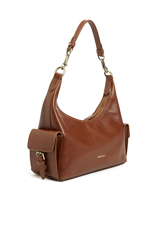 Taba Cep Detaylı Kadın Deri Çanta