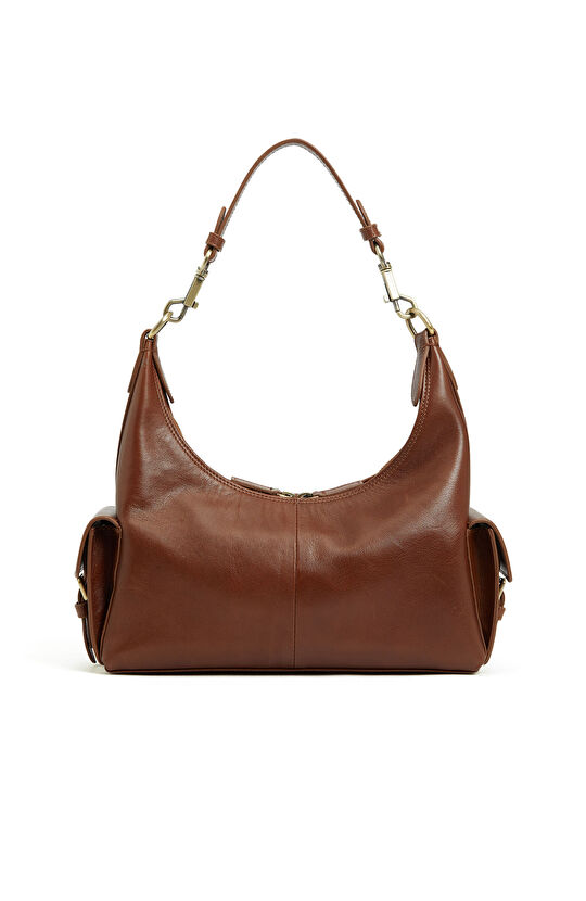 Taba Cep Detaylı Kadın Deri Çanta