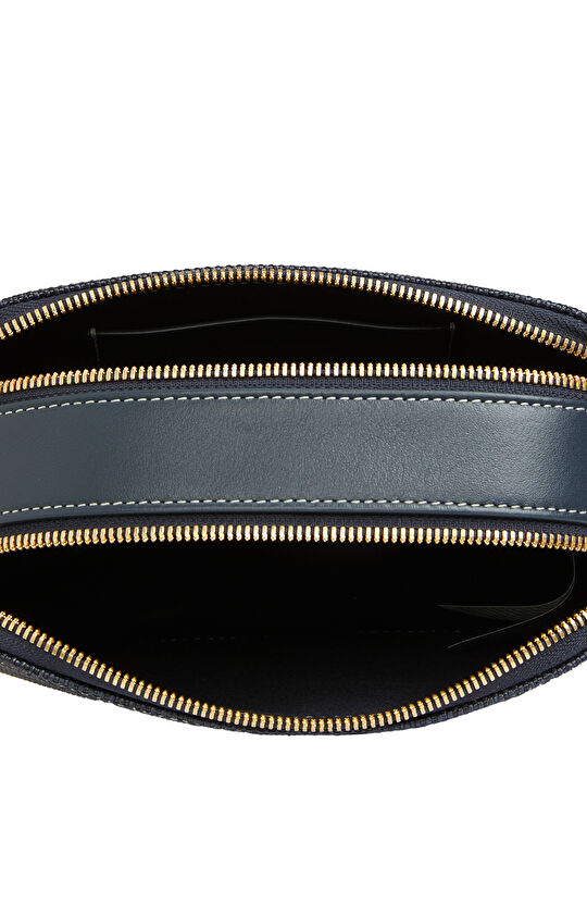 Lacivert Logo Detaylı Kadın Kanvas Crossbody Çanta