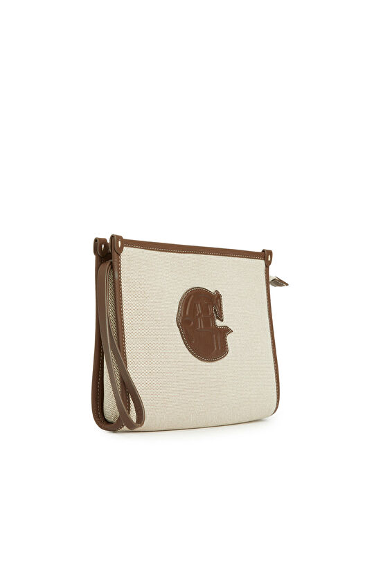 Naturel Logo Detaylı Kadın Kanvas Clutch