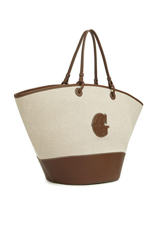 Naturel Logo Detaylı Kadın Kanvas Çanta