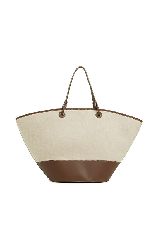 Naturel Logo Detaylı Kadın Kanvas Çanta