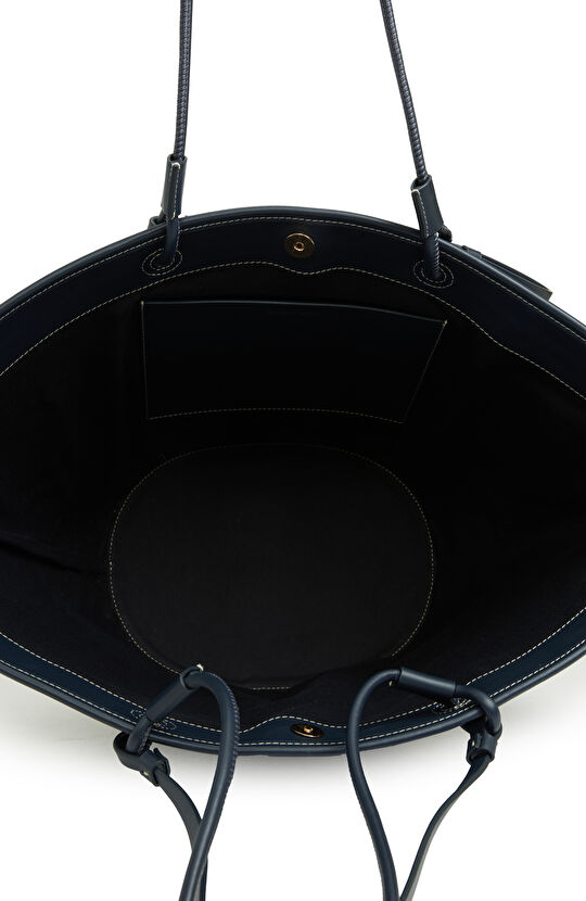 Lacivert Logo Detaylı Kadın Kanvas Çanta