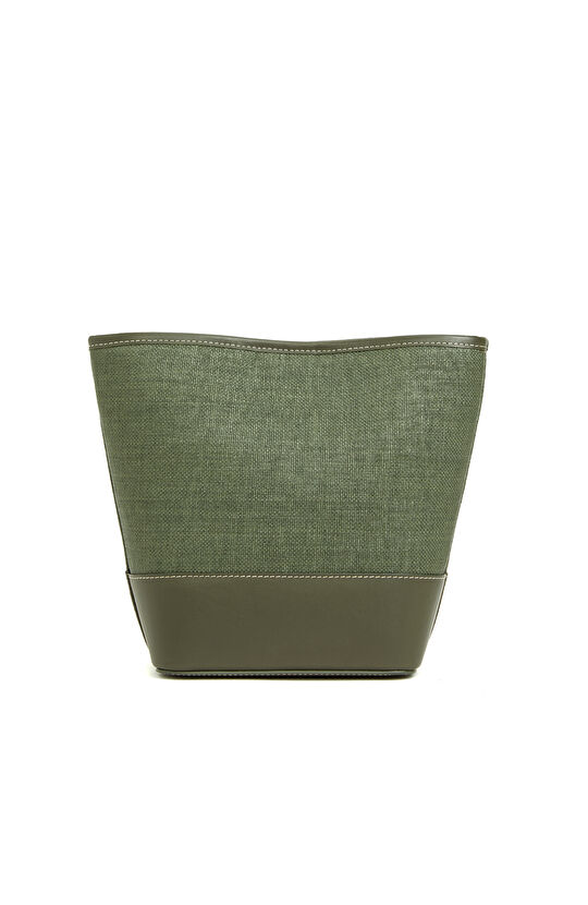 Yeşil Logo Detaylı Kadın Kanvas Çanta
