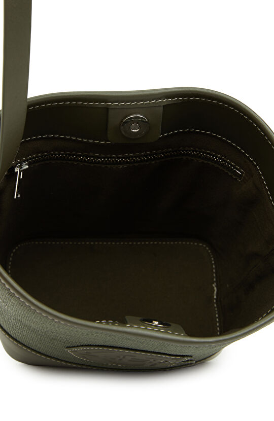 Yeşil Logo Detaylı Kadın Kanvas Çanta