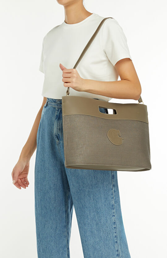 Vizon Logo Detaylı Kadın Kanvas Çanta