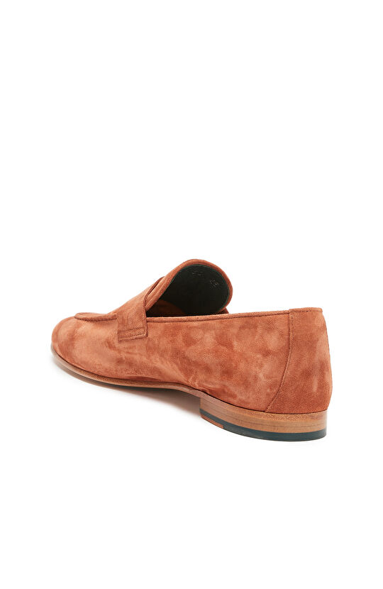 Kiremit Astarsız Erkek Süet Loafer