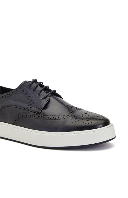 Lacivert Zımbalı Erkek Deri Ayakkabı