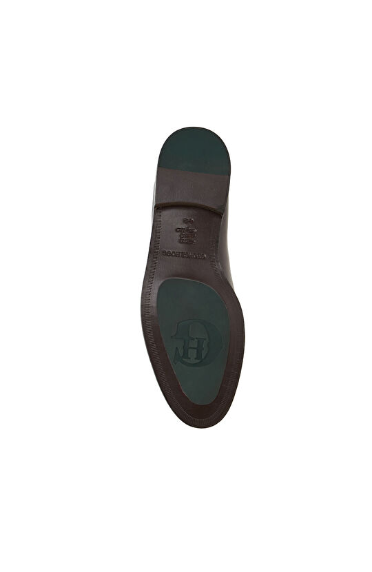 Brown Saddle Detailed Men's Leather Loafer