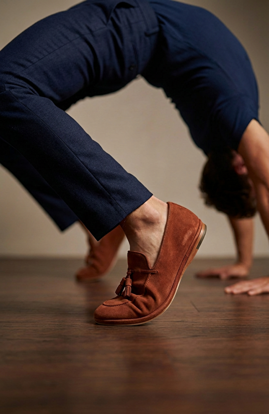 Kiremit Günlük Rahat Erkek Süet Loafer