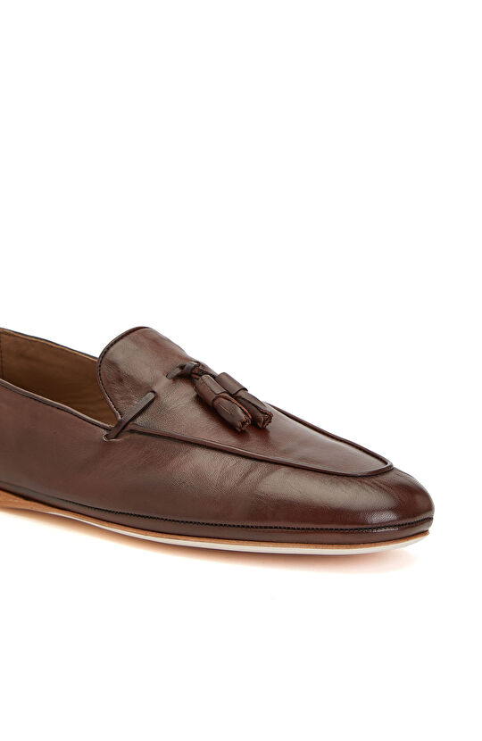 Kahverengi Erkek Günlük Rahat Deri Loafer