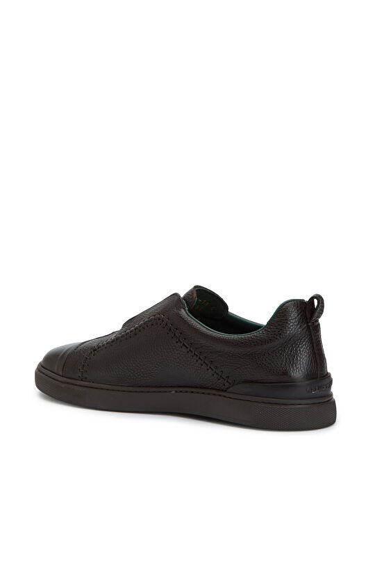 Acı Kahve Saraç Detaylı Erkek Deri Sneaker