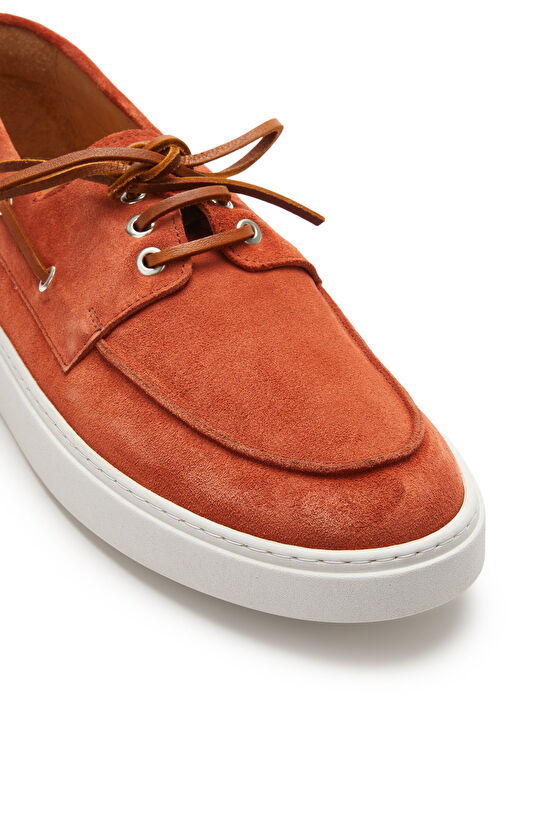 Turuncu Bağcıklı Erkek Günlük Süet Ayakkabı