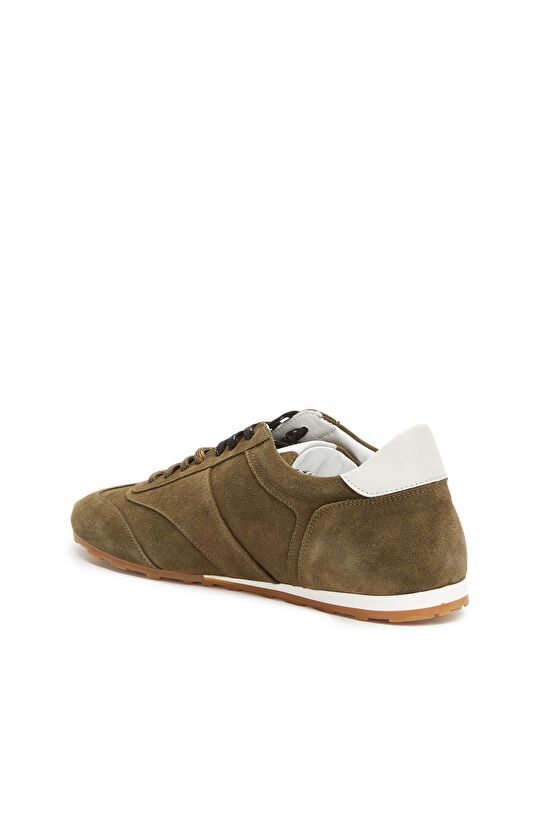 Khaki Men's Casual Comfortable Suede Sneakers