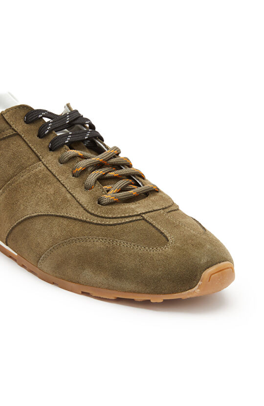 Khaki Men's Casual Comfortable Suede Sneakers