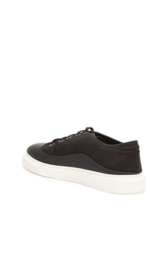 Siyah Bağcıklı Erkek Deri Sneaker