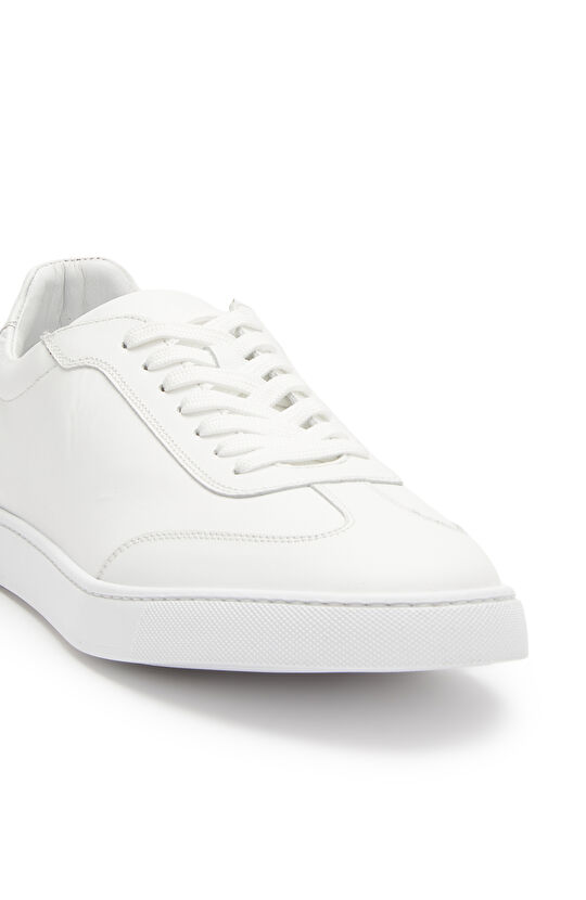 Beyaz Erkek Günlük Rahat Deri Sneaker