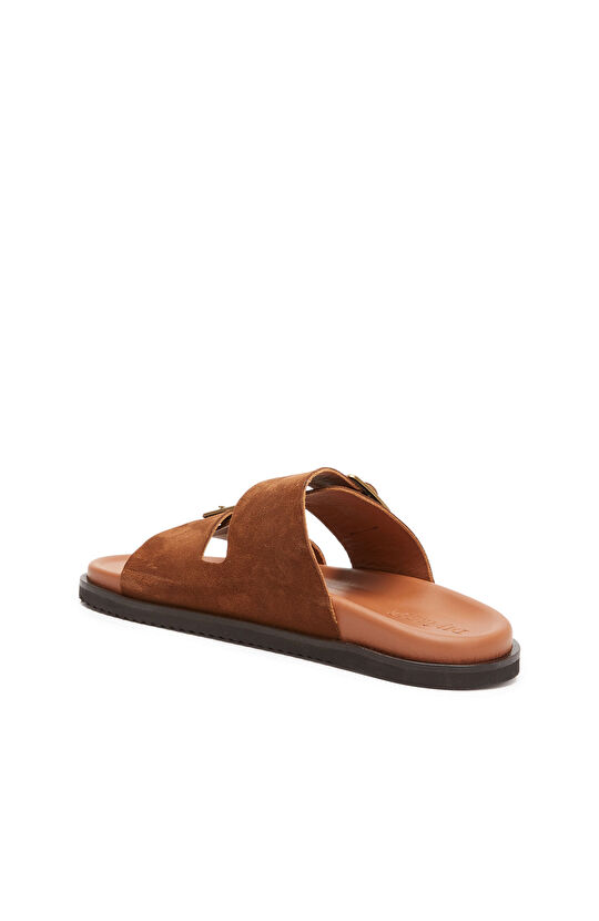 Tan Men's Casual Comfortable Suede Slippers