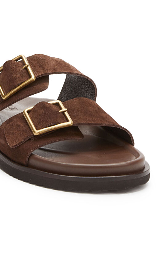 Brown Men's Casual Casual Suede Slippers