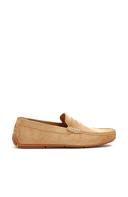 Camel Saddler Detailed Men's Suede Loafer