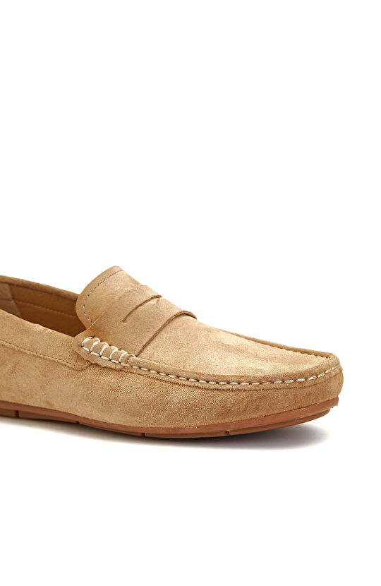 Camel Saddler Detailed Men's Suede Loafer