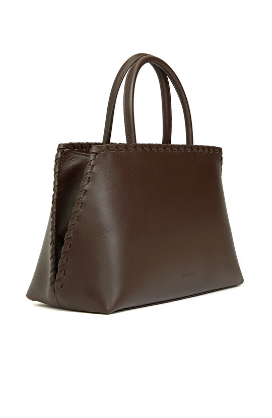 Kahverengi Saraç Detaylı Kadın Deri Çanta