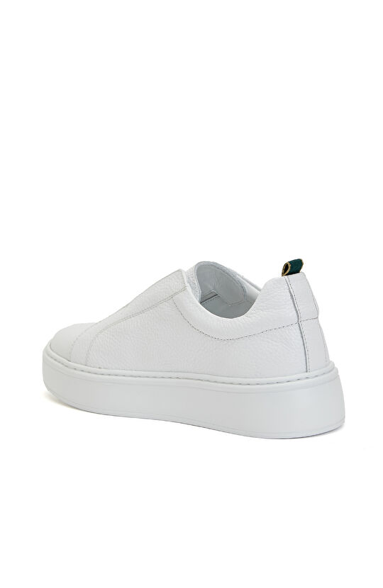 Beyaz Kadın Deri Sneaker