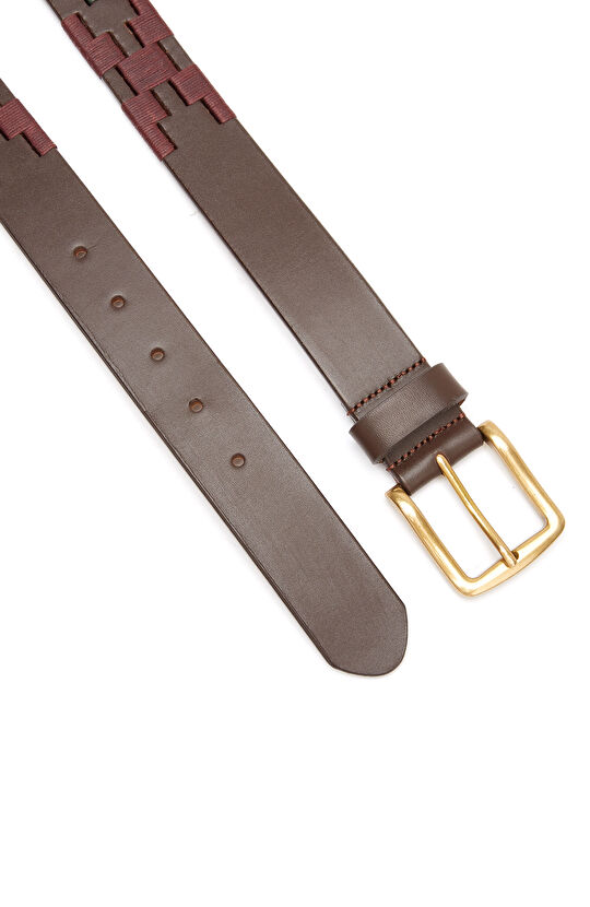 Kahverengi Desenli Erkek Deri Kemer