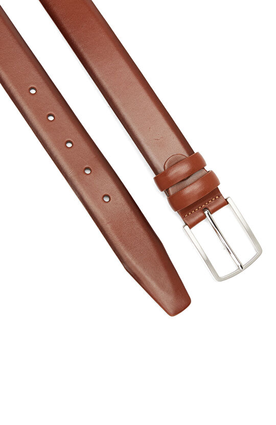 Taba Metal Tokalı Erkek Deri Kemer