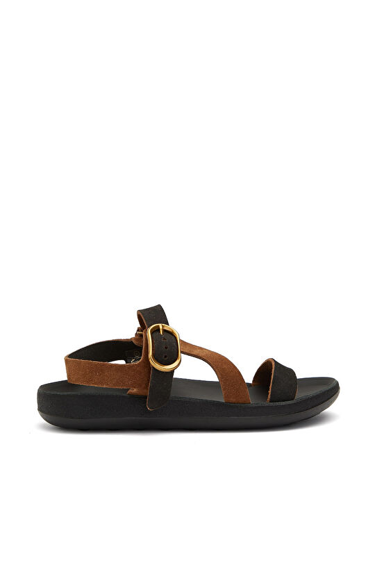 Black Patterned Casual Casual Women's Suede Sandals