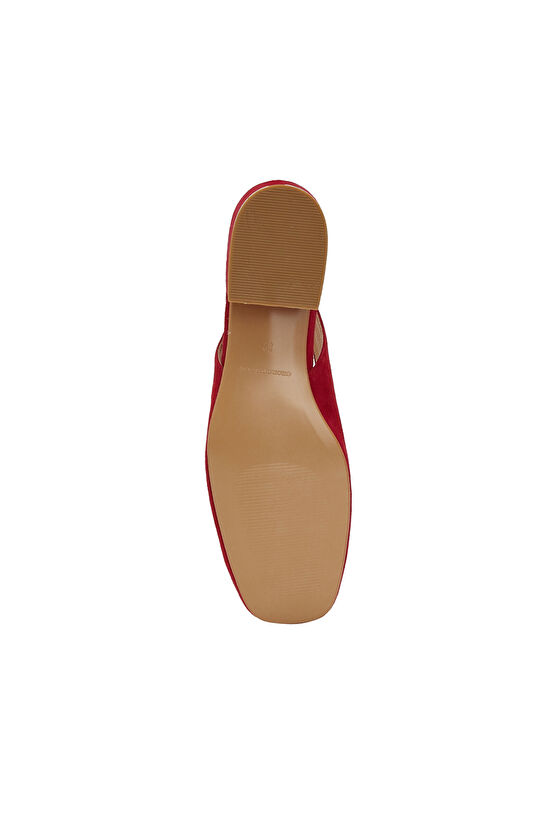 Kırmızı Günlük Rahat Deri Babet