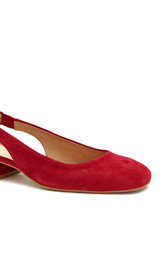 Kırmızı Günlük Rahat Deri Babet