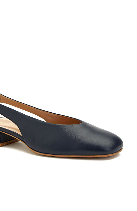 Lacivert Günlük Rahat Deri Babet