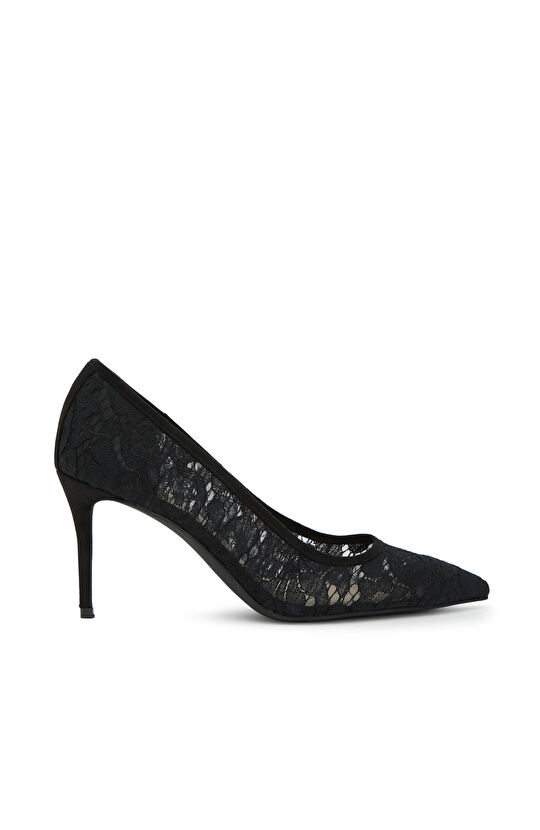 Siyah Dantelli Stiletto